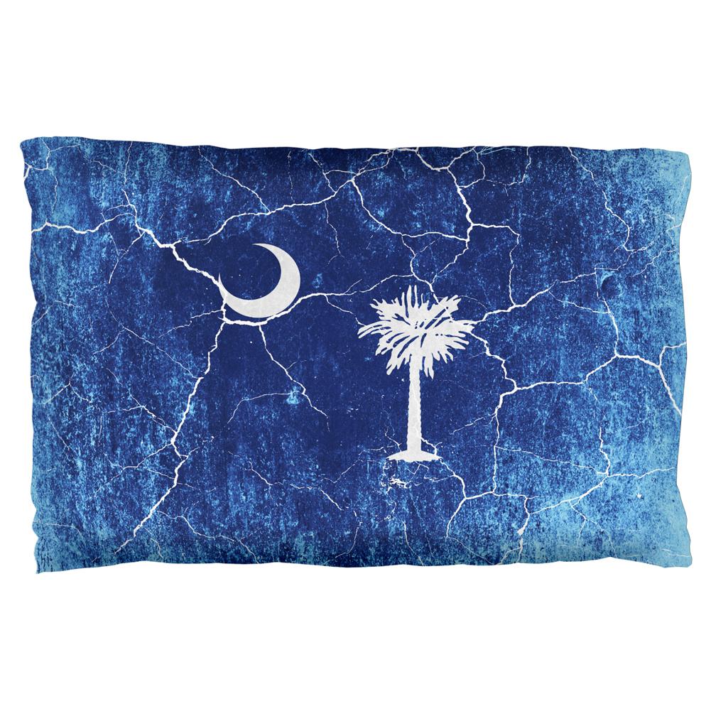 South Carolina Vintage Distressed State Flag Pillow Case Pillowcases Old Glory OS Multi 