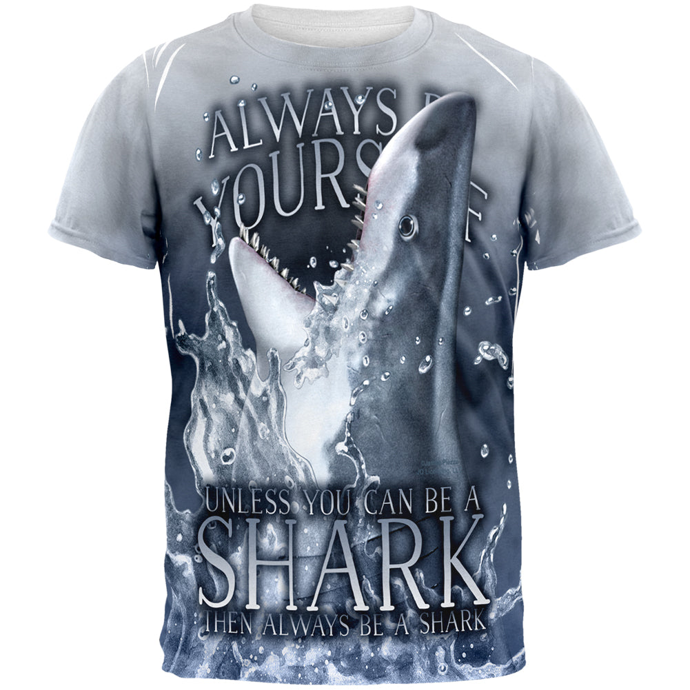 Always Be Yourself Unless Great White Shark All Over Mens T Shirt Men's T-Shirts Old Glory   