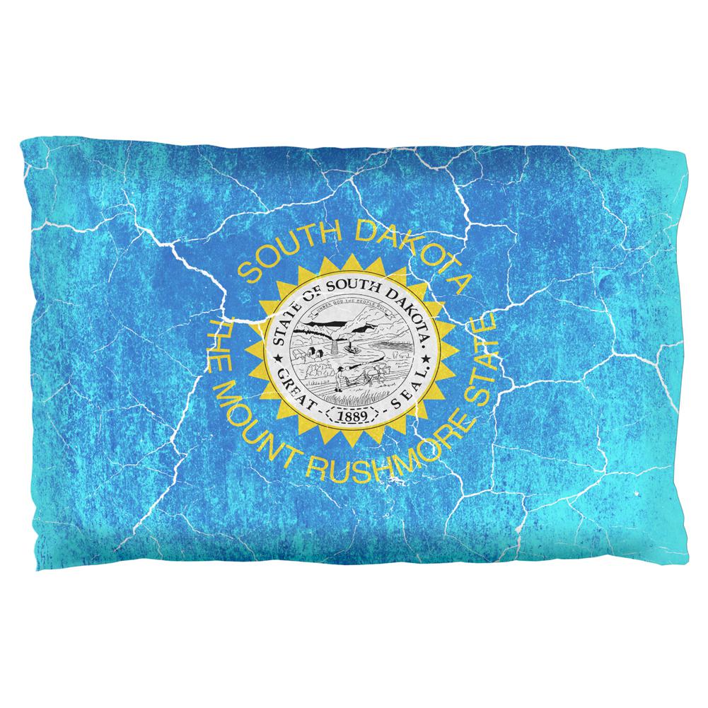 South Dakota Vintage Distressed State Flag Pillow Case Pillowcases Old Glory OS Multi 