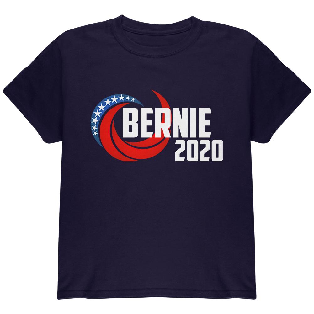 Presidential Election 2020 Bernie Sanders Swoosh Youth T Shirt Youth T-Shirts Old Glory LG Navy 