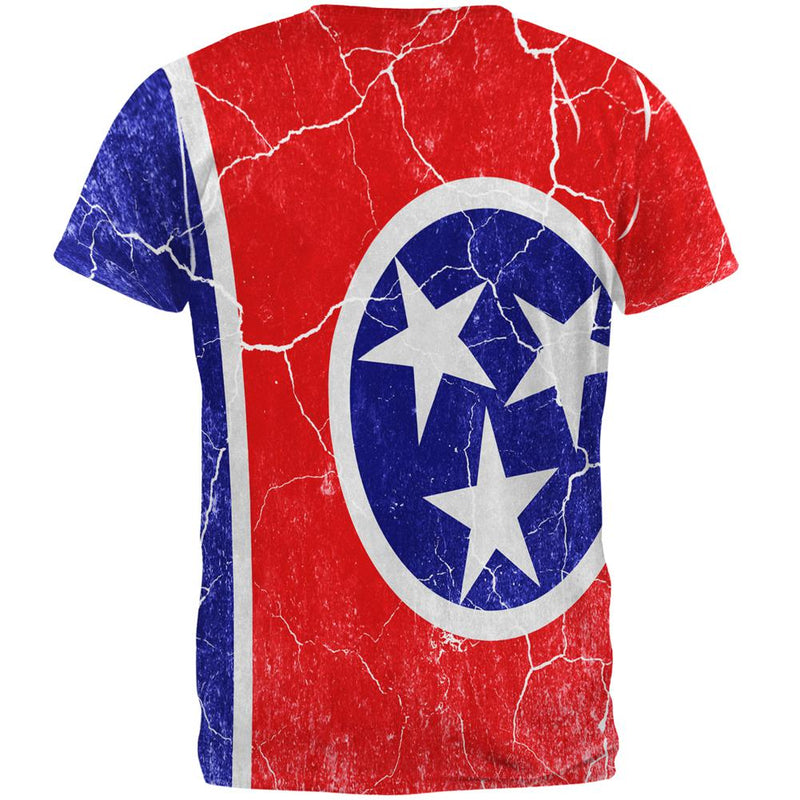 Tennessee Vintage Distressed State Flag All Over Mens T Shirt Men's T-Shirts Old Glory   