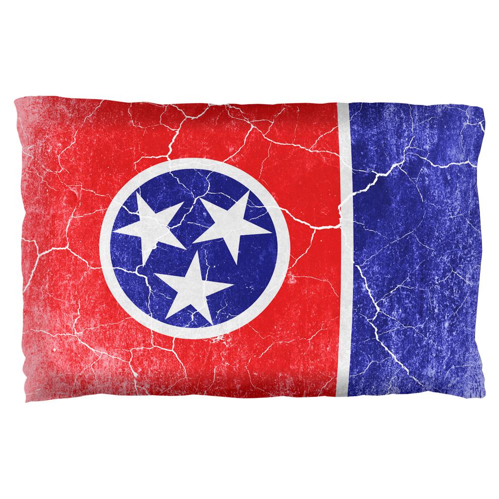 Tennessee Vintage Distressed State Flag Pillow Case Pillowcases Old Glory OS Multi 