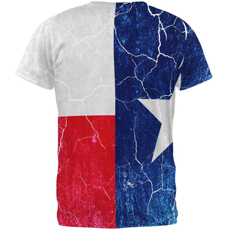 Texas Vintage Distressed State Flag All Over Mens T Shirt Men's T-Shirts Old Glory   