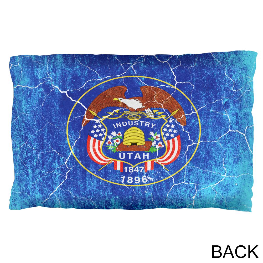 Utah Vintage Distressed State Flag Pillowcase Pillowcases Old Glory   