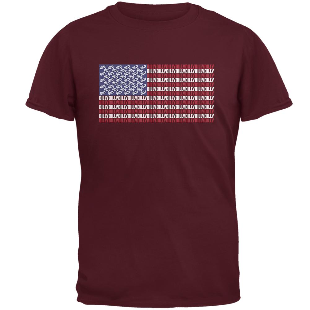 4th of July American Flag Dilly Dilly Mens T Shirt Men's T-Shirts Old Glory 2XL Maroon 