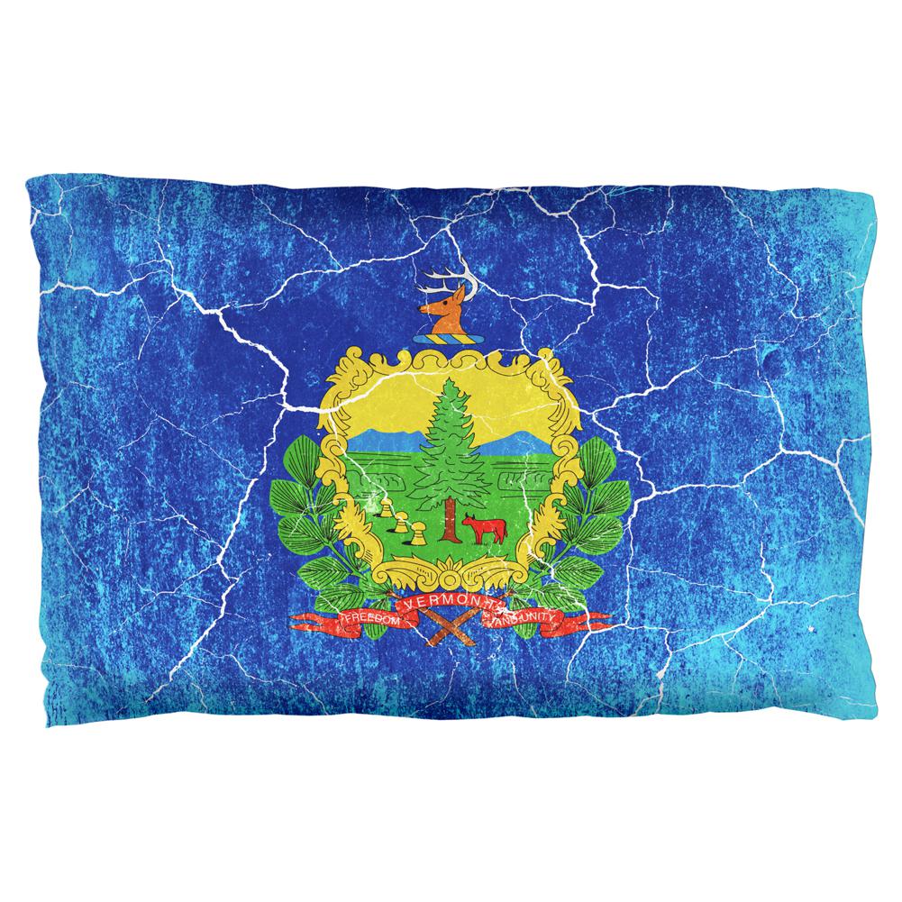 Vermont Vintage Distressed State Flag Pillowcase Pillowcases Old Glory OS  