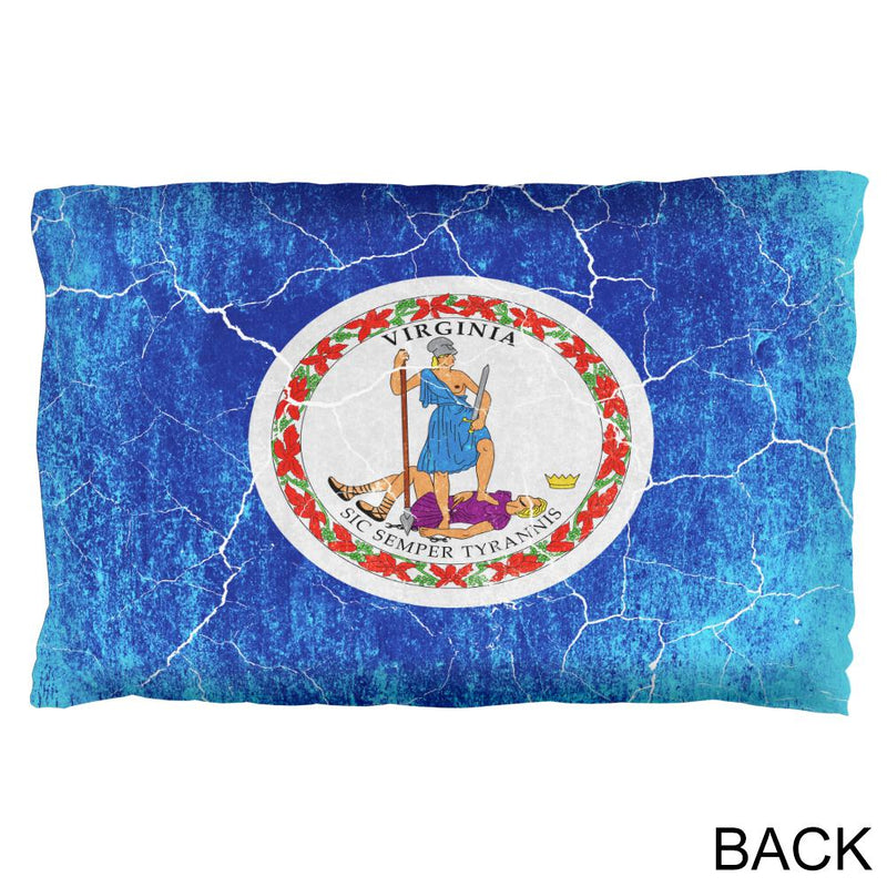 Virginia Vintage Distressed State Flag Pillowcase Pillowcases Old Glory   