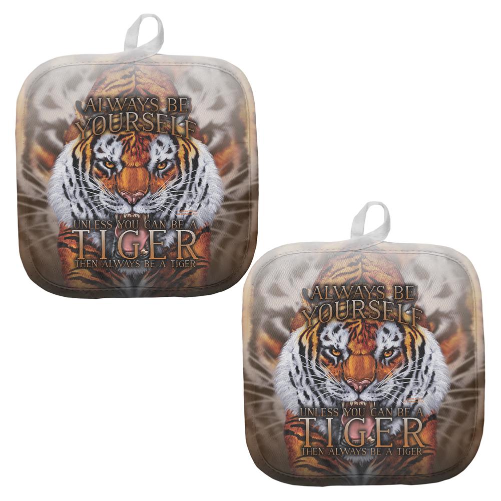 Always Be Yourself Unless Wild Tiger All Over Pot Holder (Set of 2) Pot Holders Old Glory OS Multi 