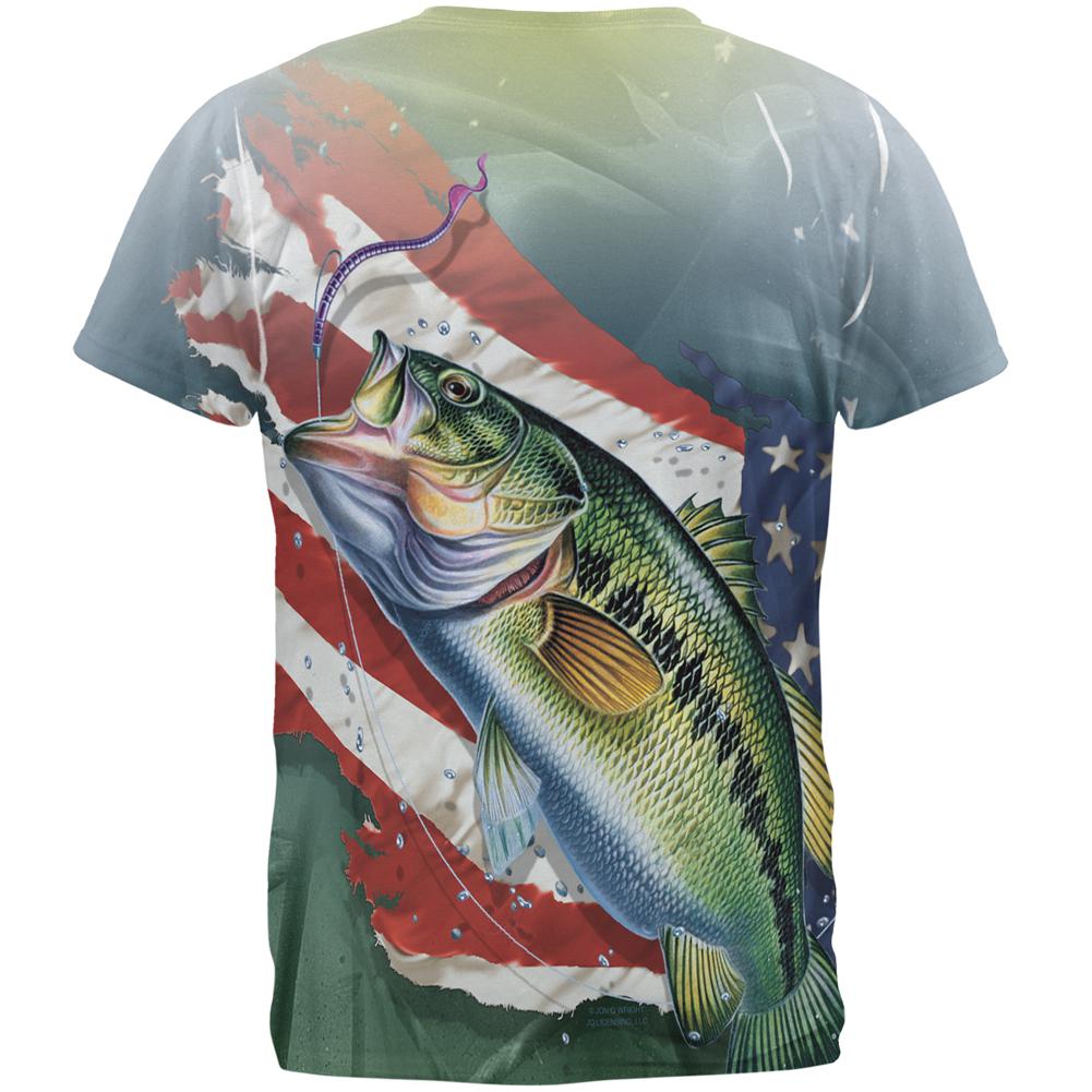 4th of July Always Be Yourself American Fishing All Over Mens T Shirt Men's T-Shirts Old Glory   