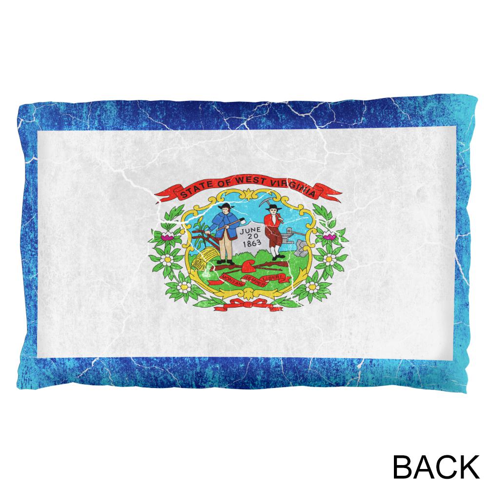 West Virginia Vintage Distressed State Flag Pillowcase Pillowcases Old Glory   