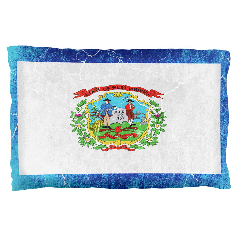 West Virginia Vintage Distressed State Flag Pillowcase Pillowcases Old Glory OS  