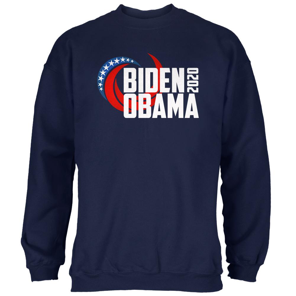 Presidential Election 2020 Biden Obama Swoosh Mens Sweatshirt Men's Sweatshirts Old Glory SM Navy 