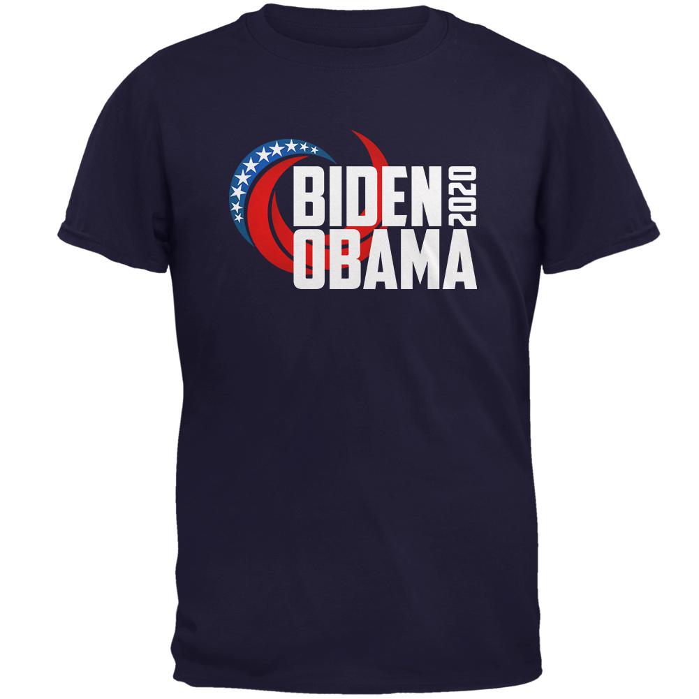 Presidential Election 2020 Biden Obama Swoosh Mens T Shirt Men's T-Shirts Old Glory SM Navy 