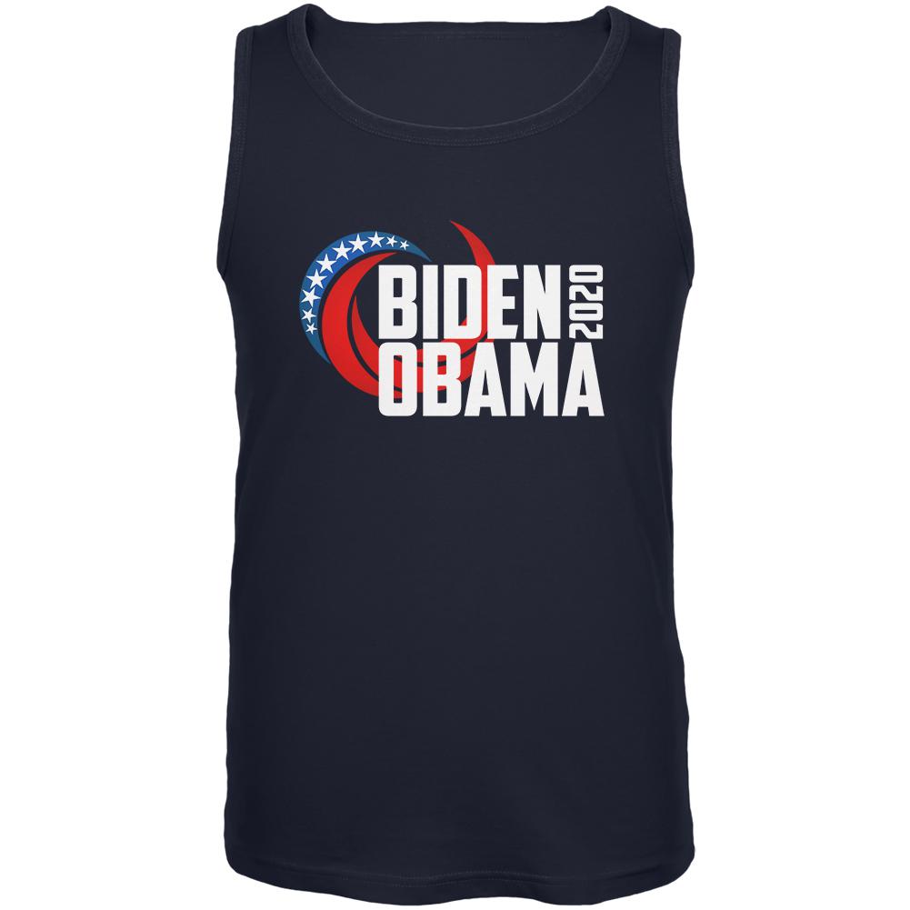 Presidential Election 2020 Biden Obama Swoosh Mens Tank Top Men's Tank Tops Old Glory SM Navy