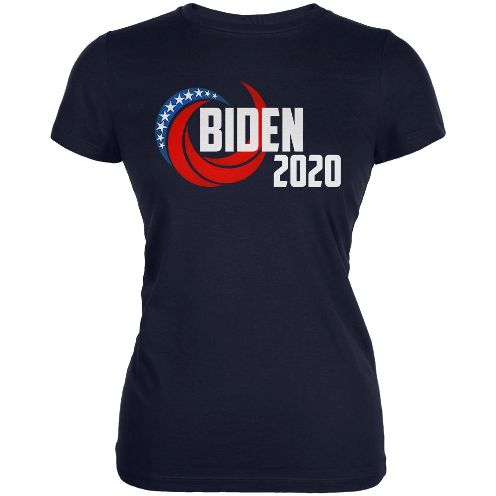 Presidential Election 2020 Joe Biden Swoosh Juniors Soft T Shirt Juniors T-Shirts Old Glory SM Navy 