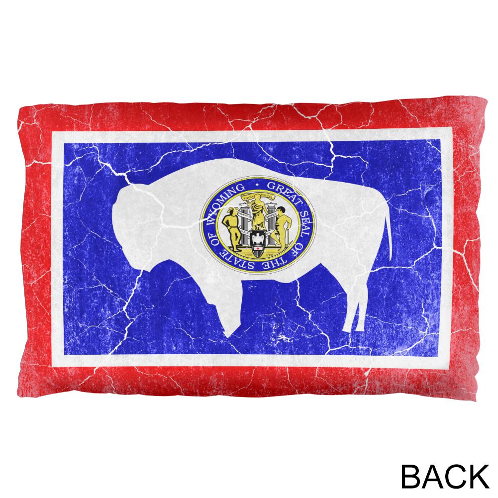 Wyoming Vintage Distressed State Flag Pillowcase Pillowcases Old Glory   