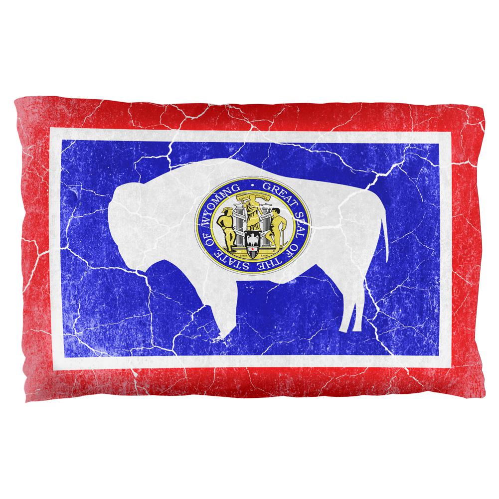 Wyoming Vintage Distressed State Flag Pillowcase Pillowcases Old Glory OS  