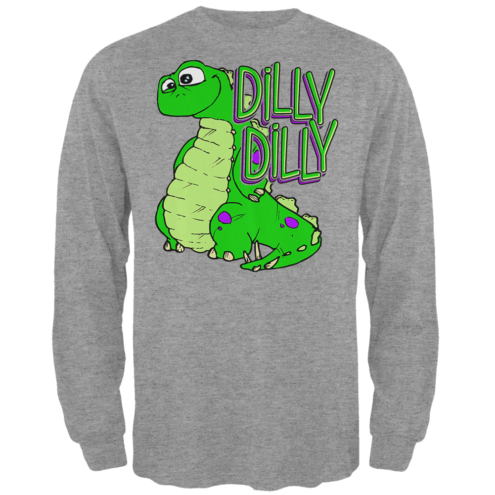 Dilly Dilly Dino Mens Long Sleeve T Shirt Men's Long Sleeves Old Glory 2XL Grey 