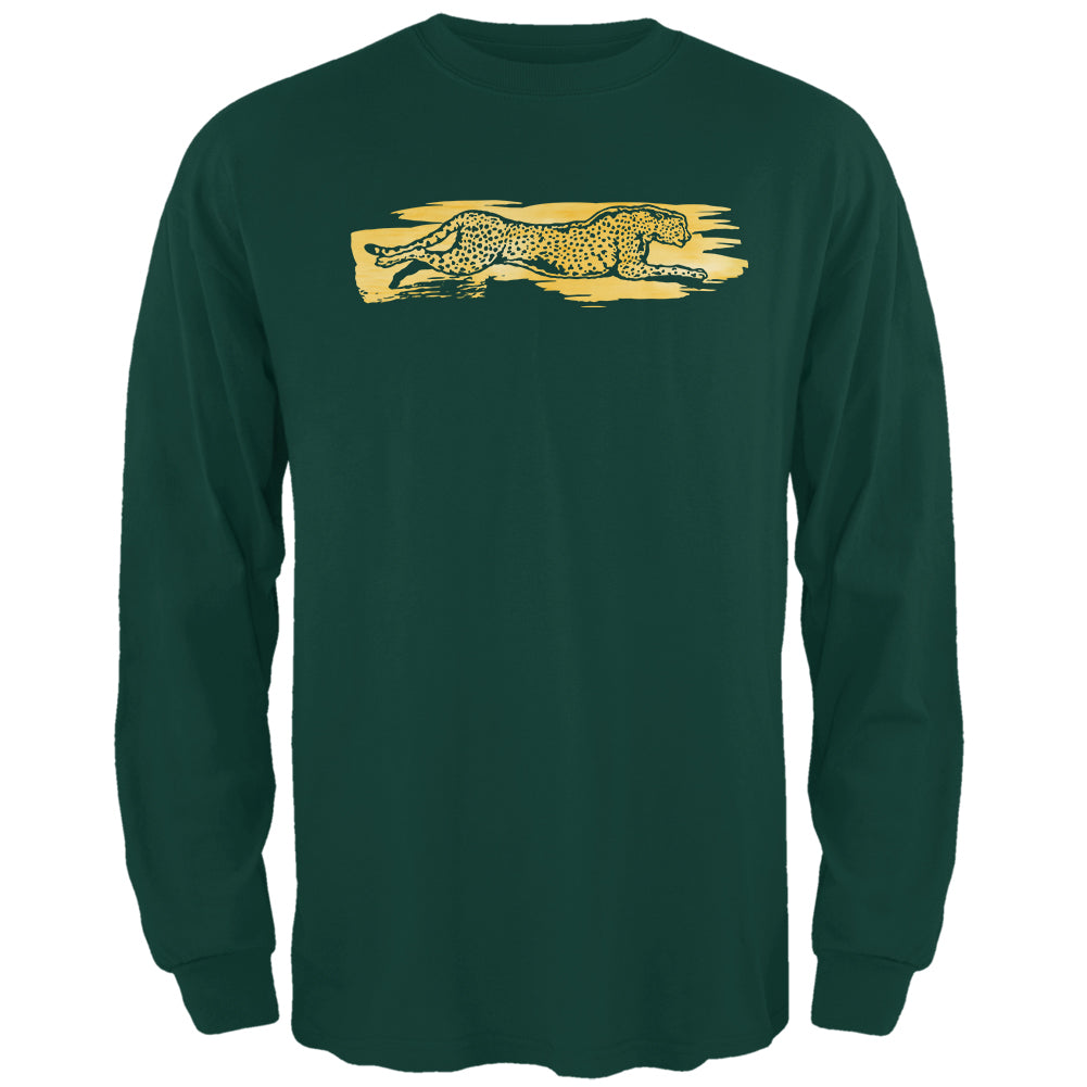 Jaguar in Motion Mens Long Sleeve T Shirt Men's Long Sleeves Old Glory 2XL Forest Green 