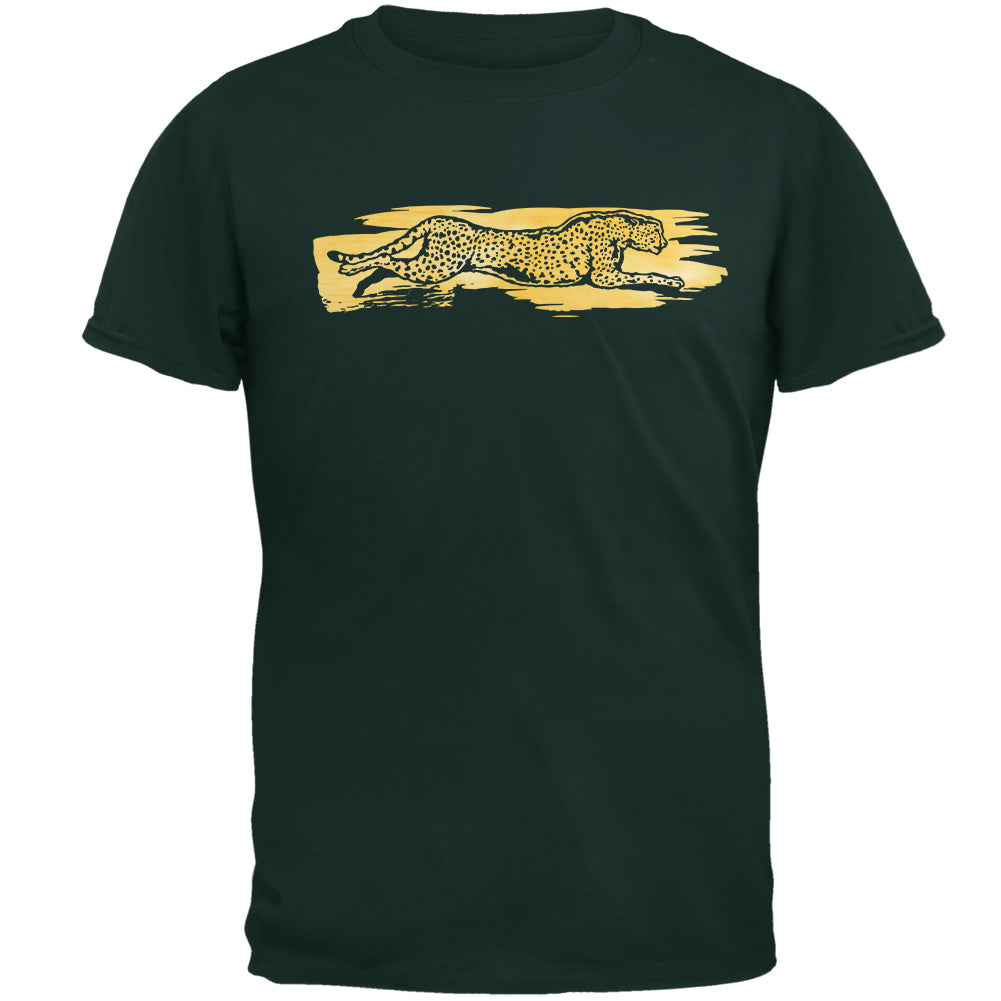 Jaguar in Motion Mens T Shirt Men's T-Shirts Old Glory 2XL Forest Green 