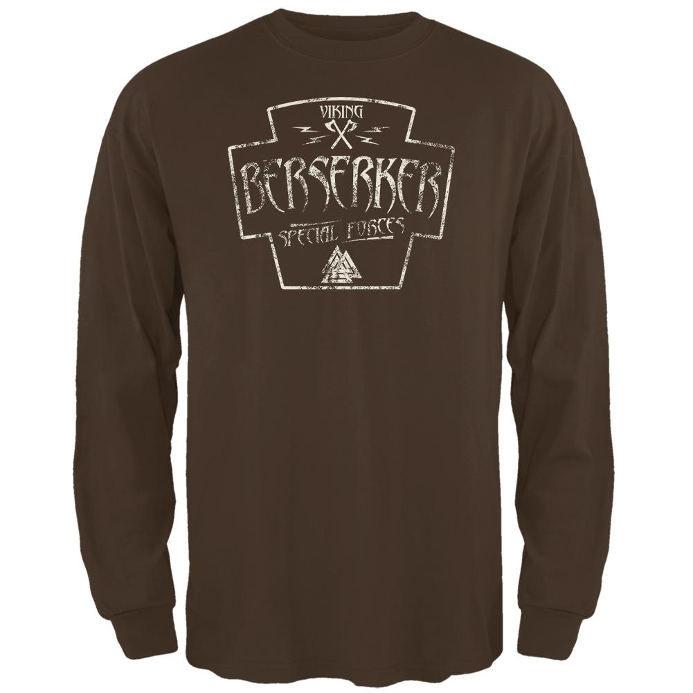 Berserker Viking Special Forces Retro Vintage Mens Long Sleeve T Shirt Men's Long Sleeves Old Glory 2XL Brown 