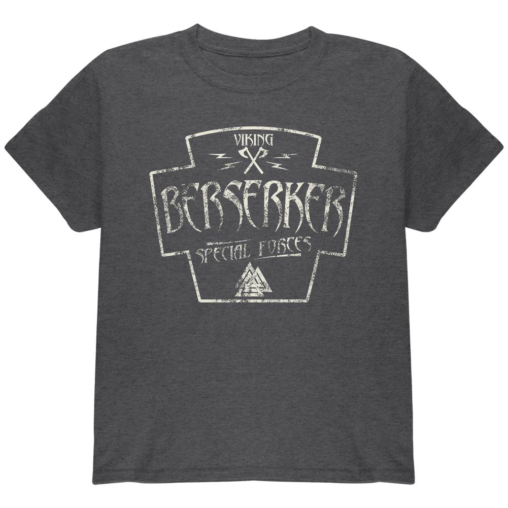 Berserker Viking Special Forces Retro Vintage Youth T Shirt Youth T-Shirts Old Glory LG Dark Heather 