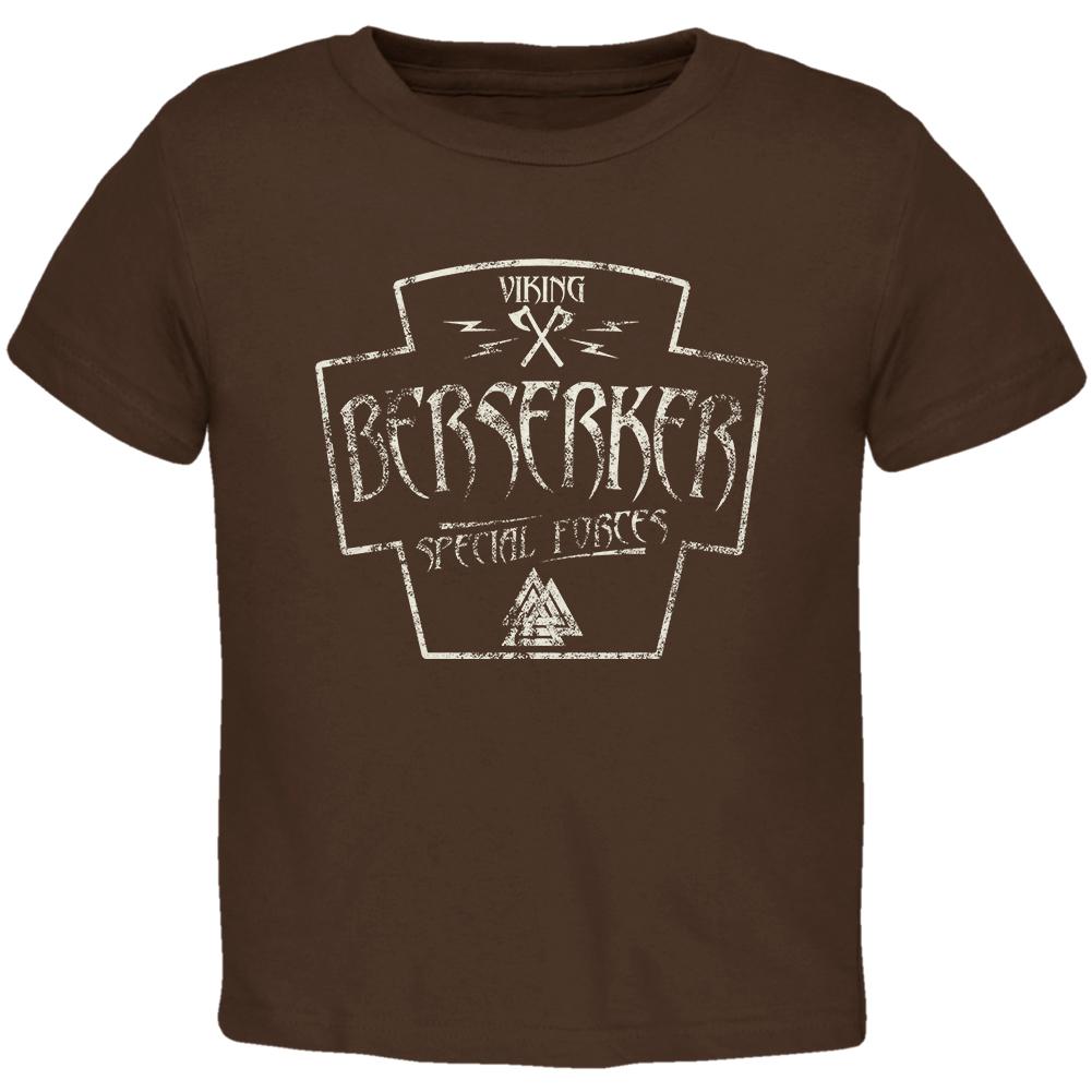 Berserker Viking Special Forces Retro Vintage Toddler T Shirt Toddler T-Shirts Old Glory 2T Brown 