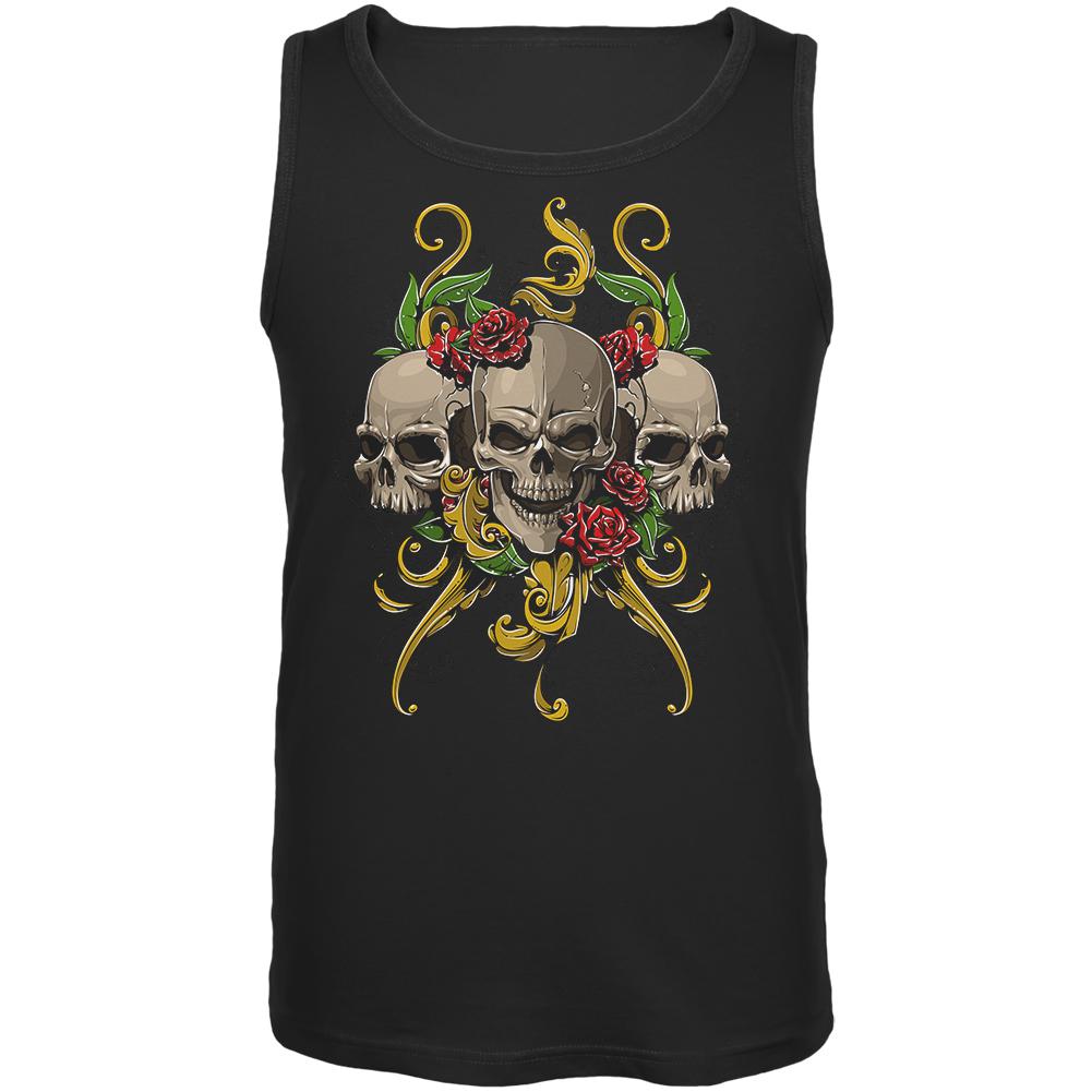 Skulls and Roses Mens Tank Top Men's Tank Tops Old Glory 2XL Black 