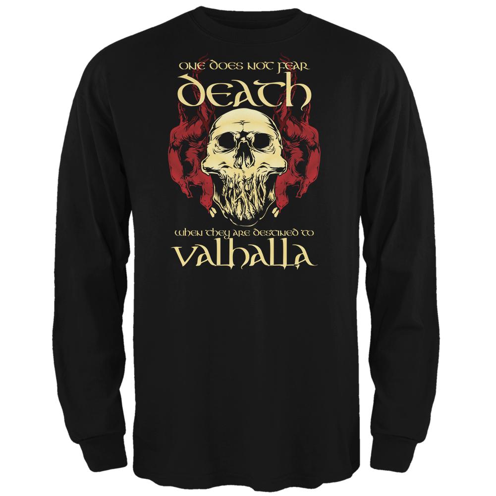 Viking Death Valhalla Mens Long Sleeve T Shirt Men's Long Sleeves Old Glory 2XL Black 