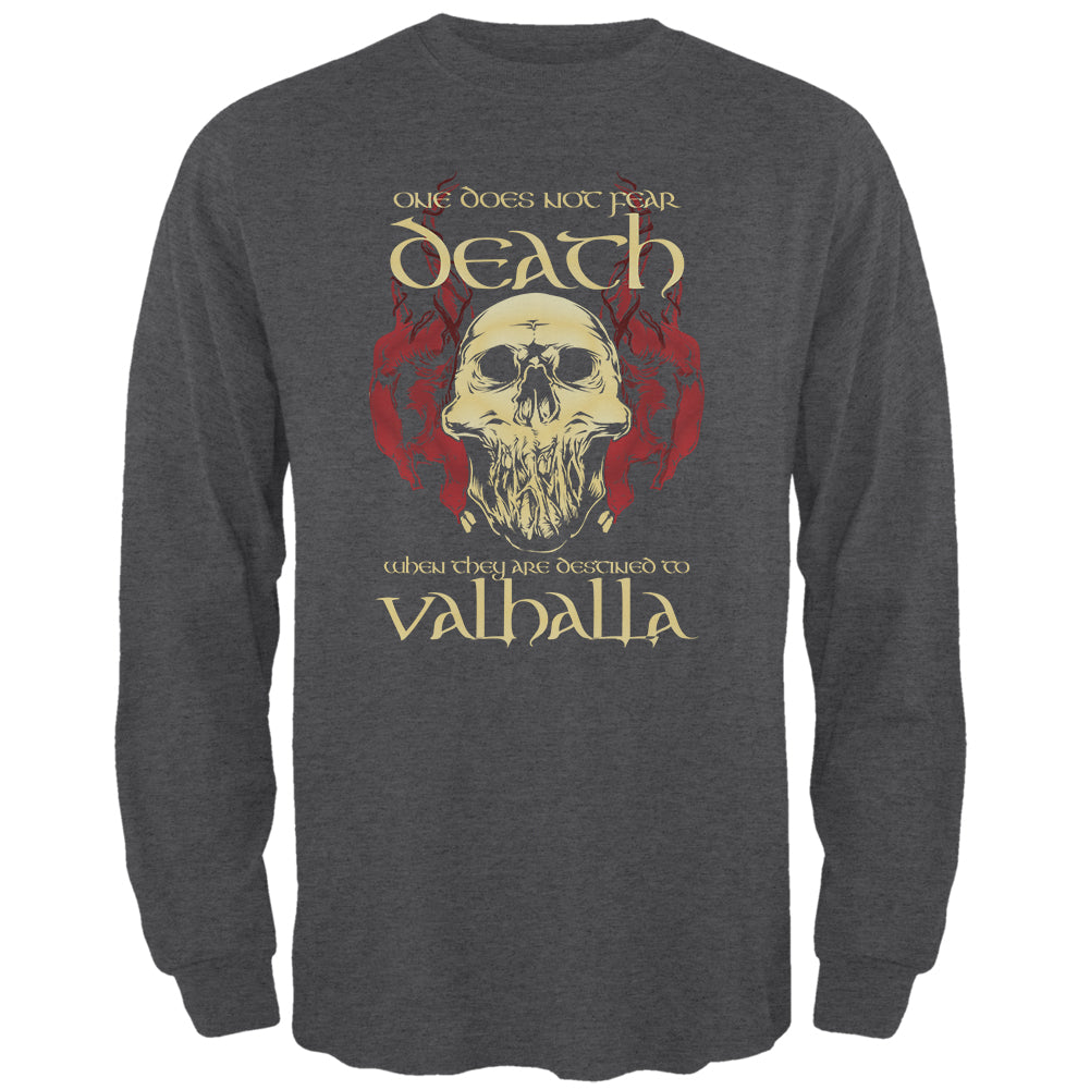 Viking Death Valhalla Mens Long Sleeve T Shirt Men's Long Sleeves Old Glory 2XL Deep Heather 