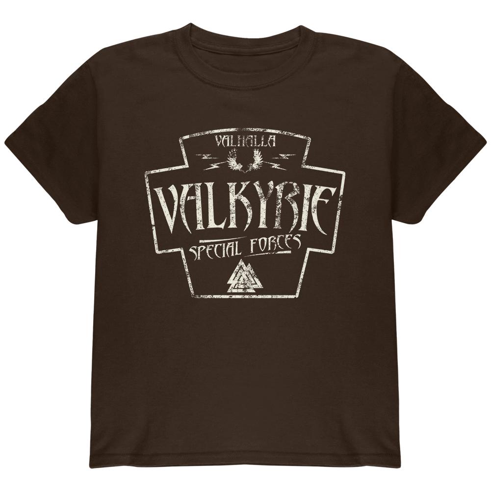 Valkyrie Valhalla Special Forces Retro Vintage Youth T Shirt Youth T-Shirts Old Glory LG Brown 