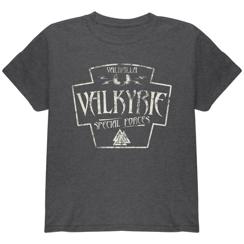 Valkyrie Valhalla Special Forces Retro Vintage Youth T Shirt Youth T-Shirts Old Glory LG Dark Heather 