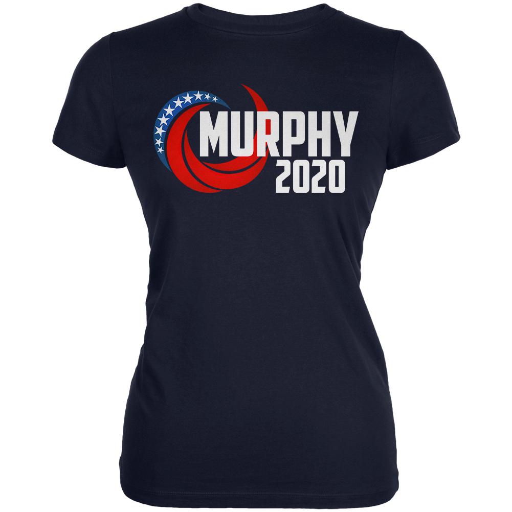 Presidential Election 2020 Chris Murphy Swoosh Juniors Soft T Shirt Juniors T-Shirts Old Glory 2XL Navy 