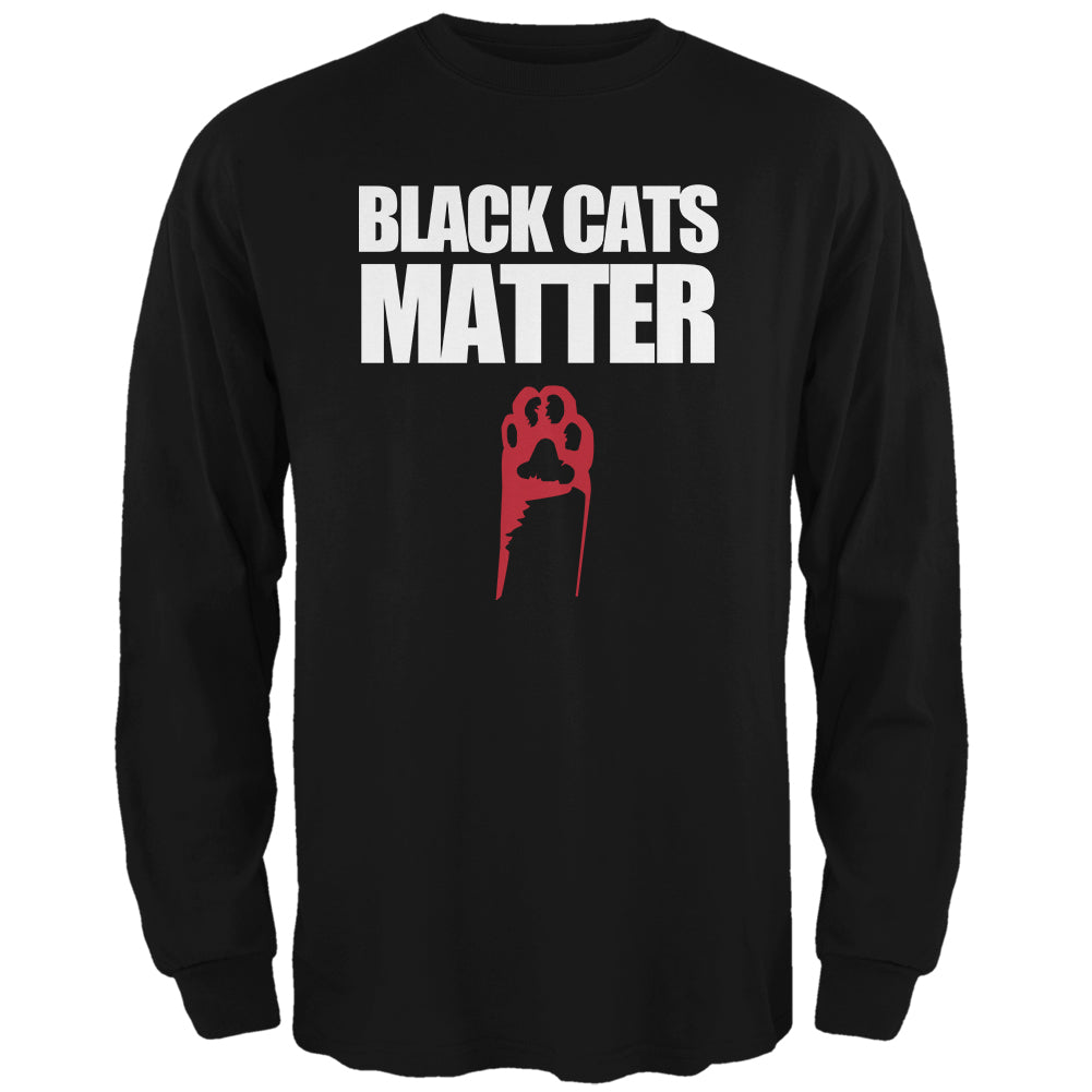 Black Cats Matter Mens Long Sleeve T Shirt Men's Long Sleeves Old Glory 2XL Black 