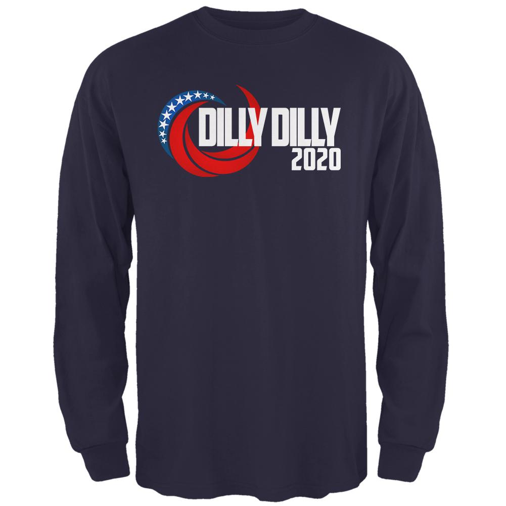 Presidential Election 2020 Dilly Dilly Swoosh Funny Mens Long Sleeve T Shirt Men's Long Sleeves Old Glory 2XL Navy 