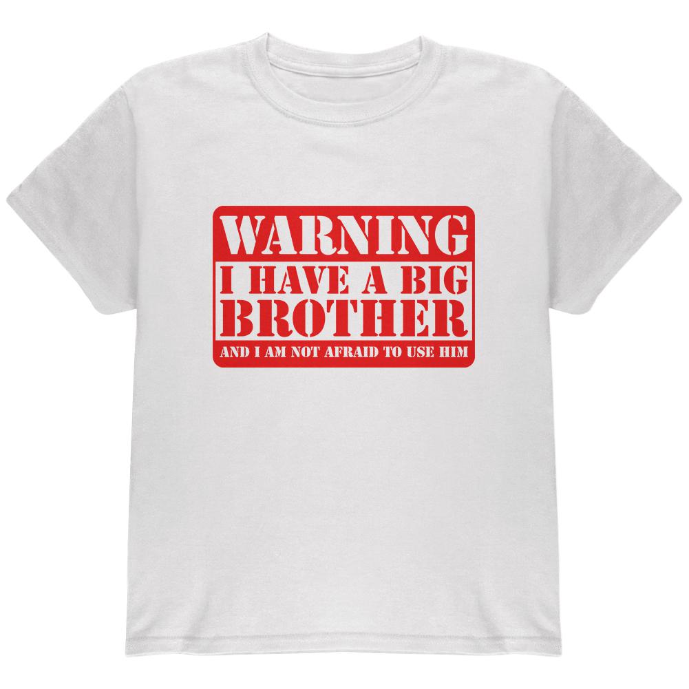 Warning Big Brother Youth T Shirt Youth T-Shirts Old Glory LG White 