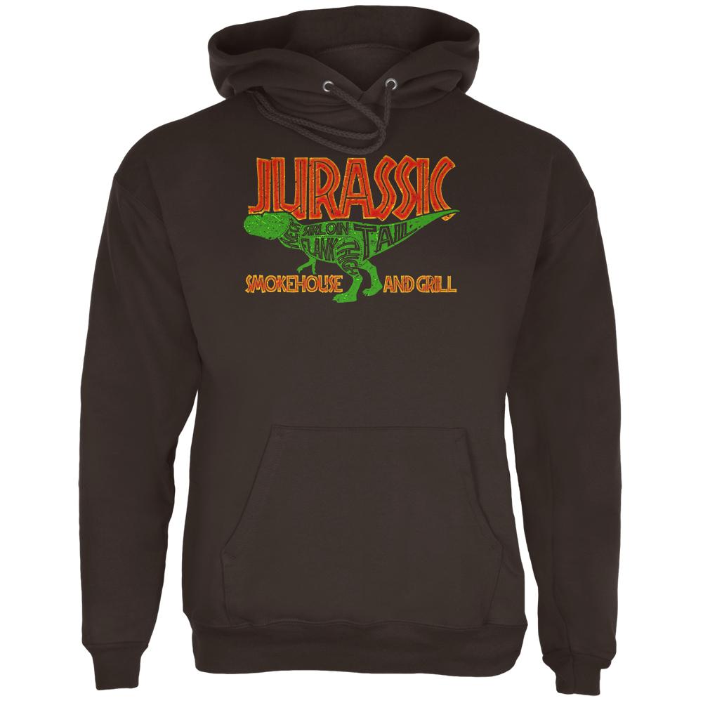 Jurassic Smokehouse and Grill Mens Hoodie Men's Hoodies Old Glory 2XL Brown 