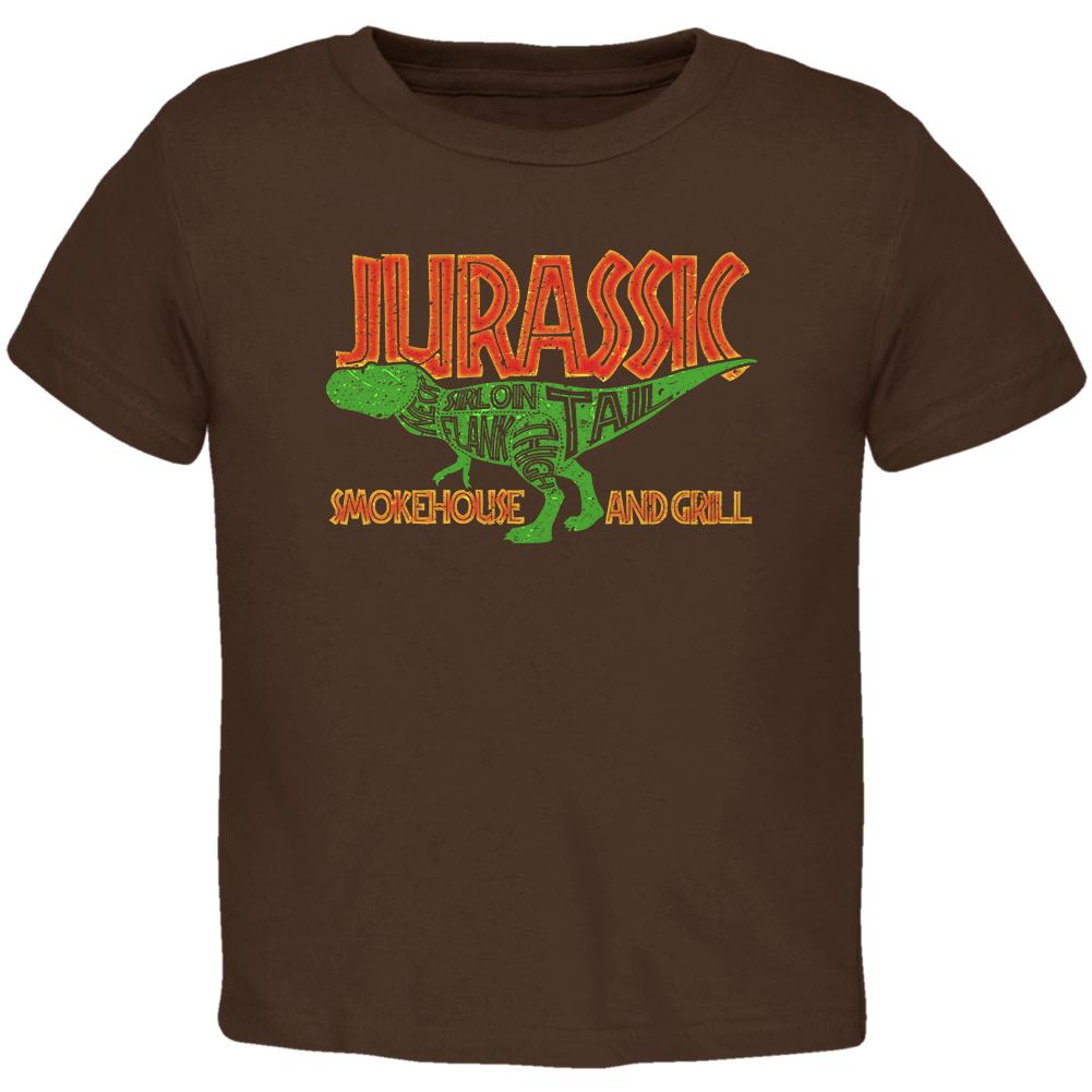 Jurassic Smokehouse and Grill Toddler T Shirt Toddler T-Shirts Old Glory 2T Brown 