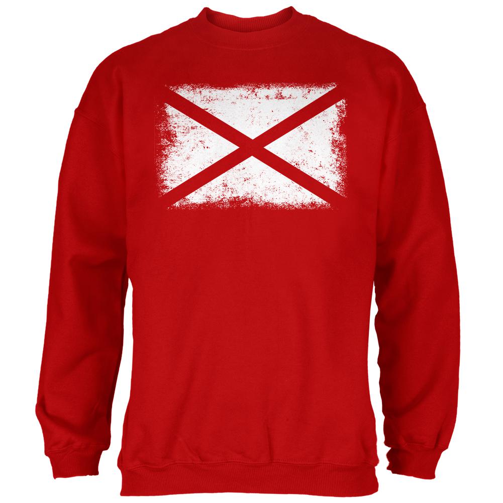 Born and Raised Alabama State Flag Mens Sweatshirt Men's Sweatshirts Old Glory 2XL Red 