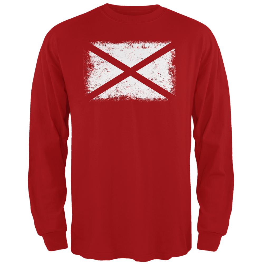 Born and Raised Alabama State Flag Mens Long Sleeve T Shirt Men's Long Sleeves Old Glory 2XL Red 