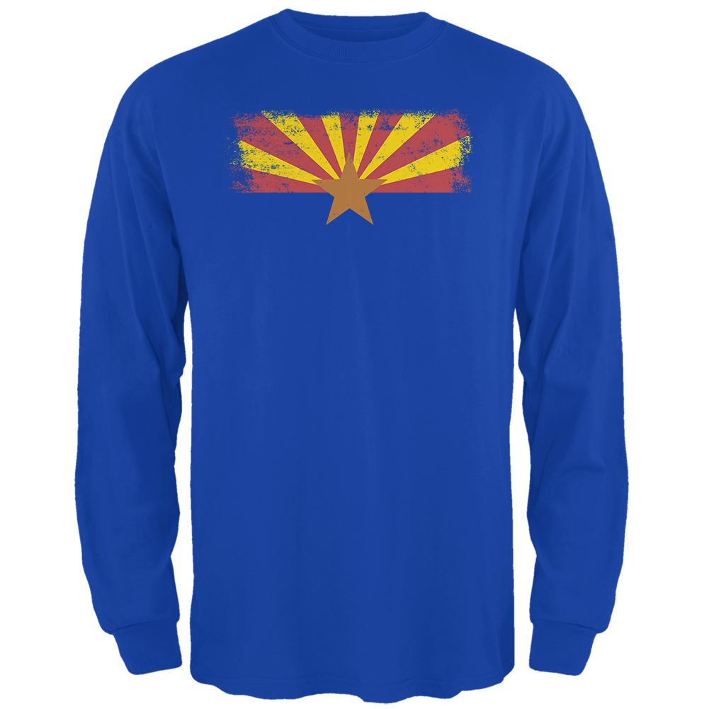 Born and Raised Arizona State Flag Mens Long Sleeve T Shirt Men's Long Sleeves Old Glory 2XL Royal 