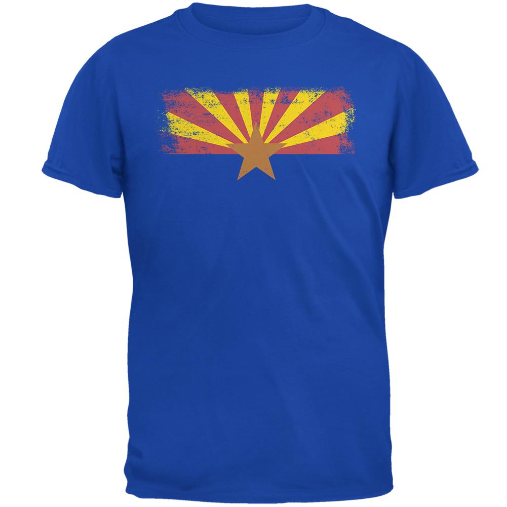 Born and Raised Arizona State Flag Mens Soft T Shirt Men's T-Shirts Old Glory 2XL Royal 