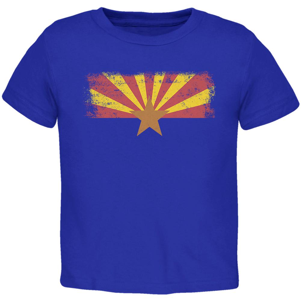 Born and Raised Arizona State Flag Toddler T Shirt Toddler T-Shirts Old Glory 2T Royal 