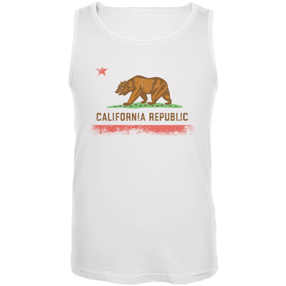 Born and Raised California State Flag Mens Tank Top Men's Tank Tops Old Glory 2XL White 