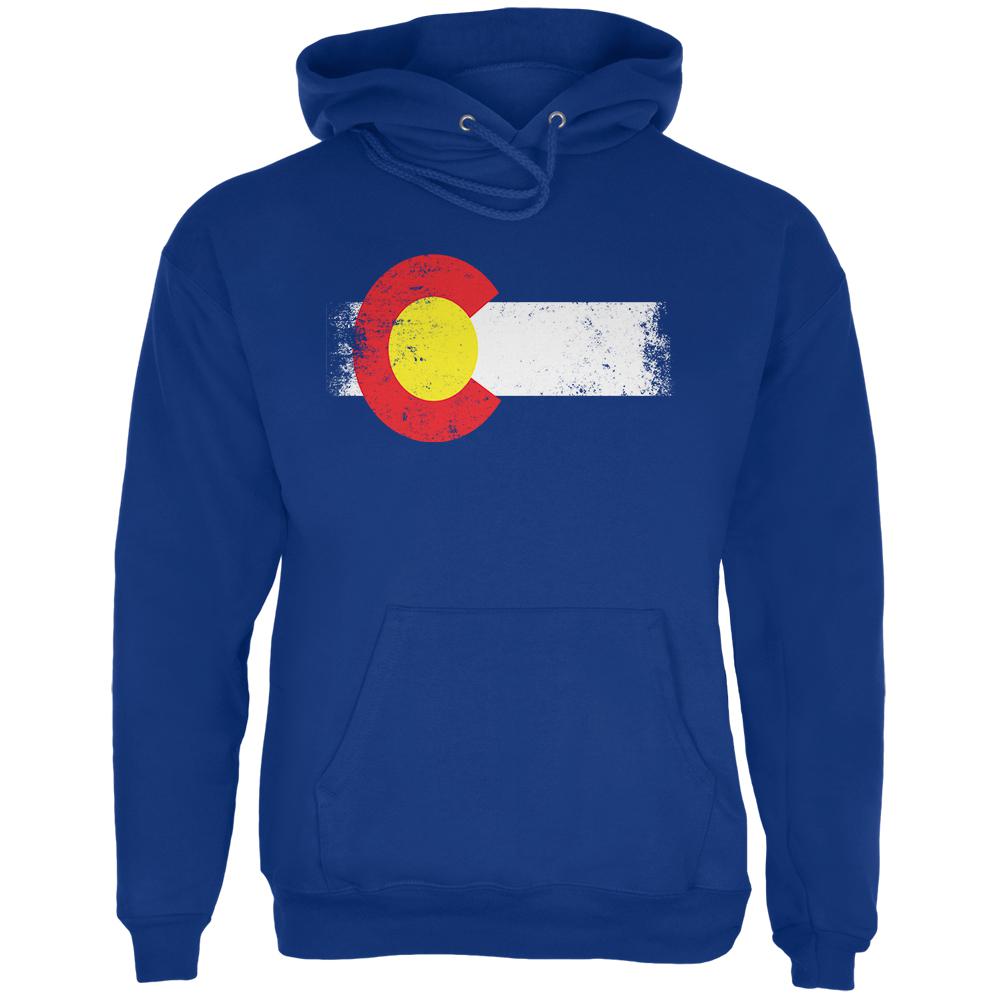 Born and Raised Colorado State Flag Mens Hoodie Men's Hoodies Old Glory 2XL Deep Royal 