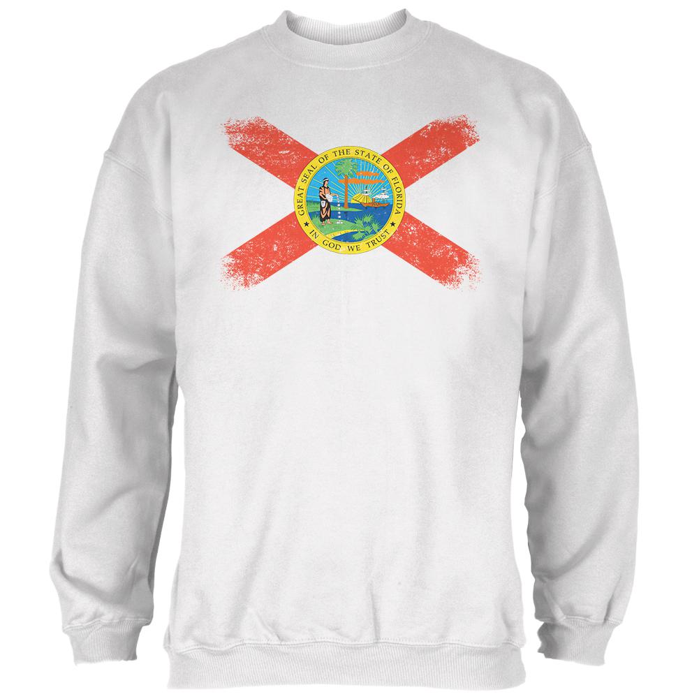 Born and Raised Florida State Flag Mens Sweatshirt Men's Sweatshirts Old Glory 2XL White 