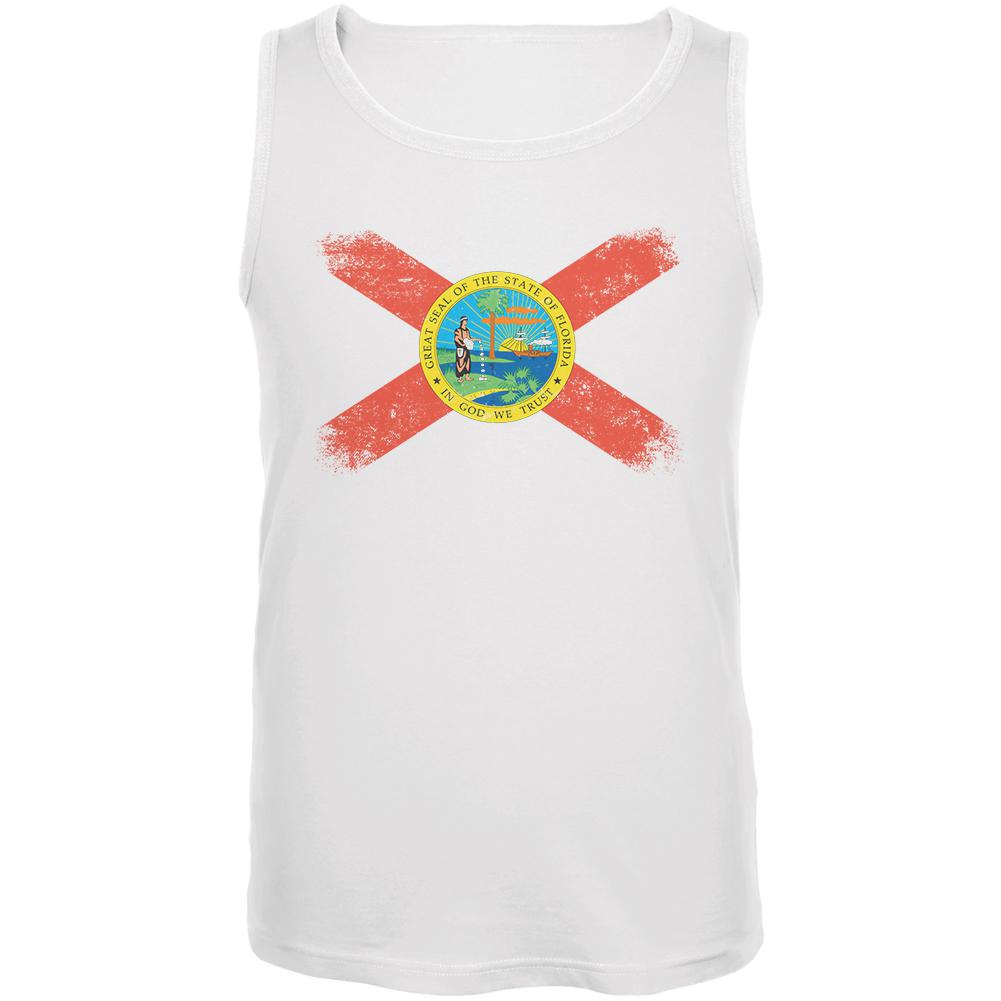 Born and Raised Florida State Flag Mens Tank Top Men's Tank Tops Old Glory 2XL White 