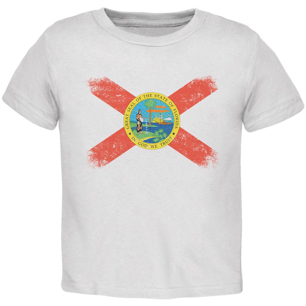 Born and Raised Florida State Flag Toddler T Shirt Toddler T-Shirts Old Glory 2T White 