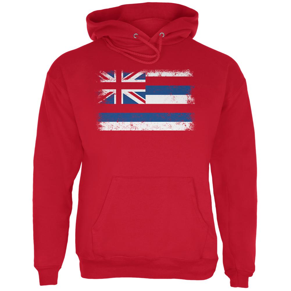 Born and Raised Hawaii State Flag Mens Hoodie Men's Hoodies Old Glory 2XL Red 