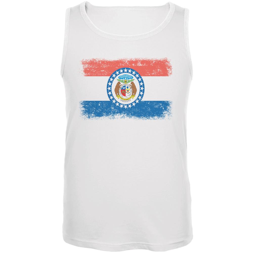 Born and Raised Missouri State Flag Mens Tank Top Men's Tank Tops Old Glory 2XL White 